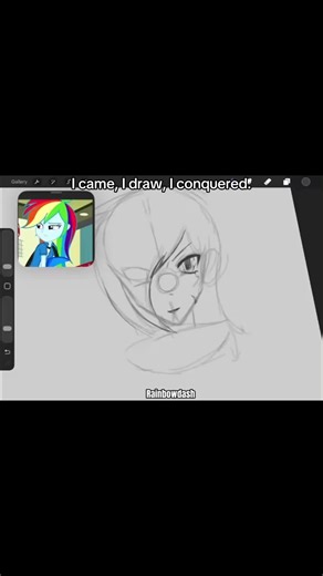 I CANT STOP ADDING AN AHOGE TO RVERY CHARACTER I DRAW. IM CURSED. this is ass just ignore me atp I was drawing yumeship but then got distracted and drew rainbowdash is she accurate enough #fyp #mlp #hetalia #xyzabc #mlpfanart
