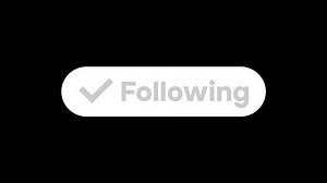 Pop Up Animation of Follow button, transparent background embed, alpha channel included.