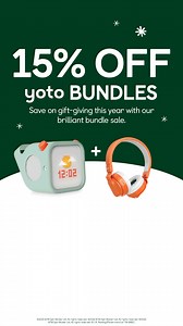 Our seasonal sale is on 🚨 Get 15% off our Yoto Player and Yoto Mini bundles 🎉 Choose from our huge range of stories, songs and accessories | Yoto