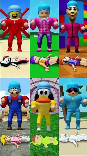 Roblox Rumi x Pocoyo x Pomni x Pato Dance Pocoyo Song #roblox #nyancat #roblox #pomni #pato