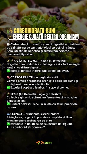 🌾 Carbohidrati Buni - Energie Curată Pentru Organism