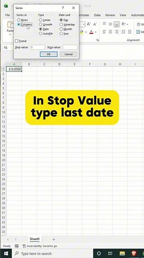 Excel Fills Dates Automatically?! 📅 (Fill → Series Trick)