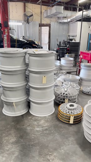 Getting through this mountain of powder coating work 🤘 For info on our products & services, visit 🔗 www.ewheelworks.us 🔗 or contact the shop. 📱 Call/text: 1-336-979-4980 📧 Email: info@ewheelworks.us #powdercoat #powdercoating #customwheels | Ehrlich Wheel Works