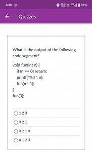 What is the output of the following code segment?cvoid fun(i... | Filo