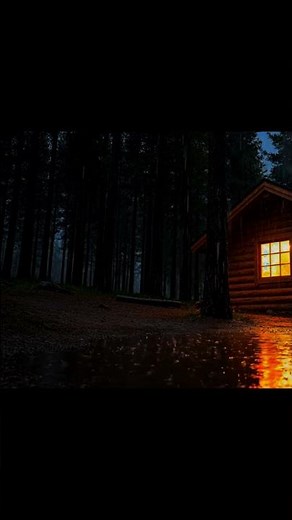 Cozy Rainy Night in a Forest Cabin 🌧️ Relaxing Rain Sounds