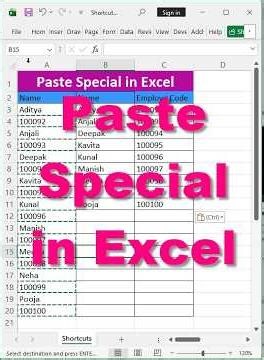 Paste Special in Excel #excel #exceltips #exceltricks #exceltutorial #excelformula