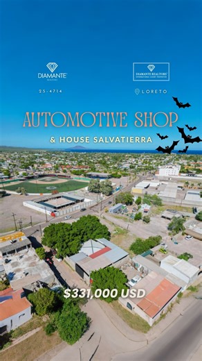 🏗️ Investment Opportunity in Loreto Corner property with 712.85 m² lot featuring a 245 m² auto workshop (2 lifts, pit, storage, and second level) plus a 108 m² house with 3 bedrooms and large backyard. Fully fenced with independent access — ideal for business, expansion, or development! 🚗💼 MLS Number: 25-4714 More Information: https://diamanterealtors.com/listings/?number=25-4714 Contact Pauleth to schedule a private tour: https://diamanterealtors.com/realtor-pauleth-yee/ Quantifiable in Mexi
