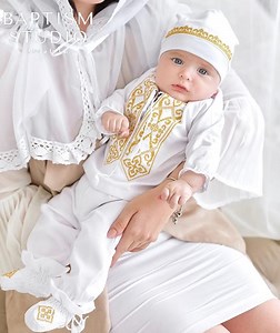 Embroidered Baby Boy Christening Outfit: 4-piece Baptism Set - Etsy