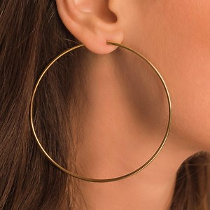 Large Hoop Earrings • 70mm Endless Hoops in 18K Gold Stainless Steel by Kateryna's Jewelry • - Etsy