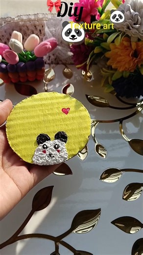 diy easy Texture art🎨/cute Panda🐼 #textureart #panda #cute #viralshorts