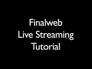 Finalweb Live Stream Tutorial (using OBS)