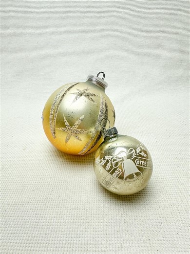 Vintage West German Christmas Tree Ornaments Hand Blown Glass Pair Ornaments - Etsy