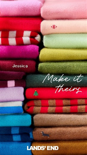 24K views | Grade-A cashmere so soft, it proves you went all out. Add a monogram or embroidery to make it perfectly theirs (or yours!). | Lands' End | Facebook