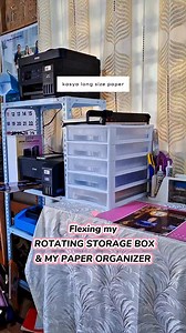 Flexing my Roating Storage Box & My Paper Drawers😍 #printing #flexing #paperorganizer #organizer | Christine Pardillo Ramirez