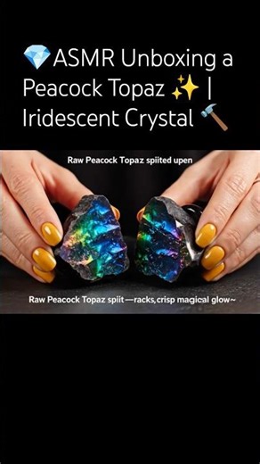 💎ASMR Unboxing a Peacock Topaz ✨ | Iridescent Crystal 🔨