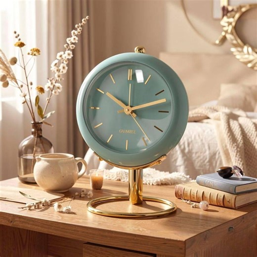 Nordic Minimalist Desk Clock | Silent Analog Alarm Clock With Luminous Hand - Etsy