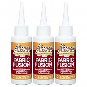 Aleene's Fusion Fabric Adhesive 2 fl oz 3-Pack, Washable Fabric Glue for Clothes, Denim, Leather, Polyester, Cotton, Fabrics, Dries Flexible