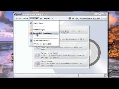 Borrar el contenido de un disco regrabable