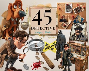Detective Clipart Police PNG Mystery Solver PNG Investigator Clipart Spy PNG Secret Agent Clipart Kids | Commercial Use Clipart Transparent - Etsy