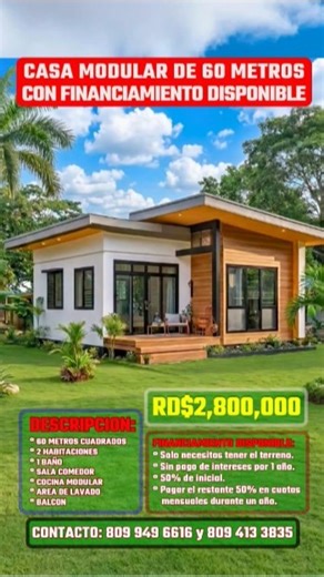 Casa Modular Pre Fabricada de 2 Habitaciones con Financiamiento Disponible #inmobiliariabrito