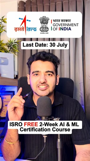 ISRO Free AI/ML Python Certification Course | No Fees, No Exam