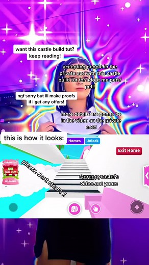 accepting pets for adopt me preppy castle build tut!! #playsadoptme #freepets #fyp #preppycastles #buildingcastles #preppyskycastle #castlebuilds #trendy #viral #getthisviral