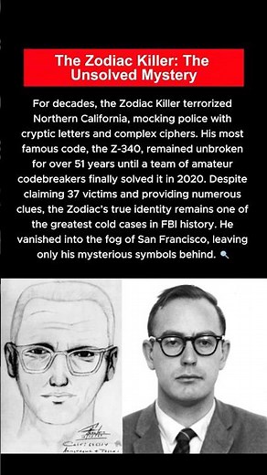 The Zodiac Killer: The Unsolved Mystery 🔍📬 #darkhistory #history #facts