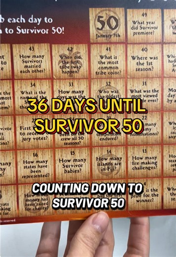 36 days until #Survivor50 #survivor #trivia #countdown