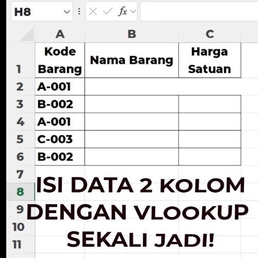 Cara Cepat Isi 2 Kolom Sekaligus dengan 1 Rumus VLOOKUP! ⚡️