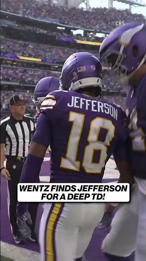 Carson Wentz connects with Justin Jefferson for the TD! #NFL #vikings #football