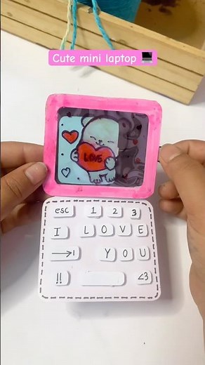 DIY cute mini laptop 💕#diy #cute #craftyhome #craft #papercraft #giftideas #handmade #creativegifts