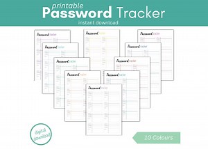 Printable Password Tracker - Password Keeper, Log & Notebook (digital Download) - Etsy UK