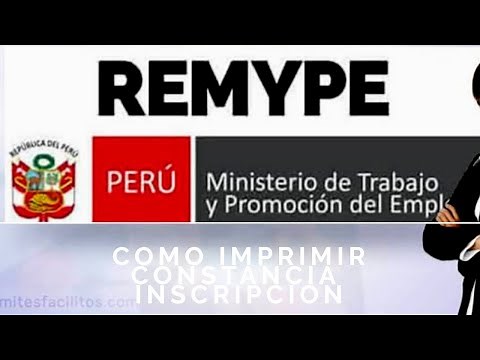 Como Imprimir Constancia de Inscripción a REMYPE