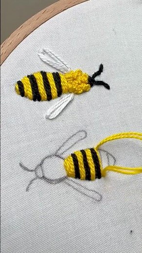 Hand Embroidery Magic – Creating a Cute Honey Bee! 🐝