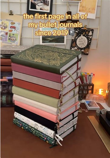 One of my favorite things to do at the end of the year it to look back on my ever-growing stack of journals🥹 all journals are from @Archer and Olive except 2026 is from @Audrey Okeya #journals #bujo #bujoinspiration #bulletjournaling