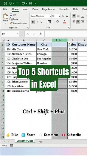 Top 5 Excel Shortcuts to Work 10x Faster (Must-Know Hacks!)