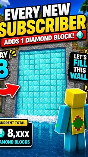 Every New Subscriber Adds 1 Diamond Block! 💎 | Day 8