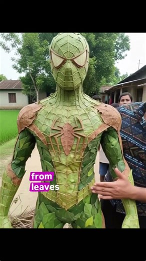 Unbelievable Spider-Man Made with Tree Leaves 🍃🕷️