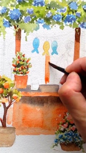 Fish Shop Storefront: Watercolor Tutorial Linked 🐟