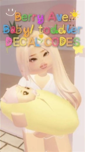Berry Ave. Baby/ toddler DECAL CODES #berryave #berryavenuecodes #roblox #berryavenuevlog #funny