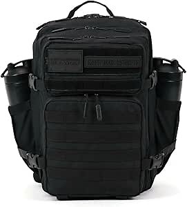 WOLFpak 35L Tactical Gym Backpack (Nightshade) Durable 1000D Waterproof Oxford Material with MOLLE Webbing, Laptop Pocket & Dual Cup Holders, Durable Fitness/Travel/Military Daypack