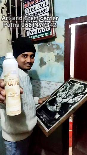 how to use Fixative spray #charcoal #loardganesh #shorts #videoshort #artist #art #portrait