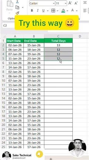 Days Count in excel || Excel tips and tricks