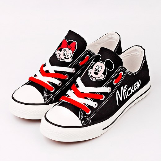 Mickey Mouse Sneakers: Unisex Cartoon Print Canvas Shoes - Etsy