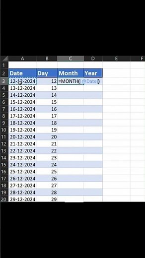 Quickly Separate Day, Month, Year #datetime #job # excel #shorts