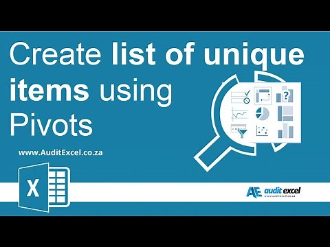 Create unique items list & count duplicates using Pivot Tables