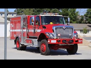 CAL FIRE Engines Responding Code 3 to a Vegetation Fire