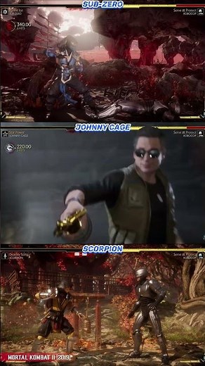 🔥 JOHNNY CAGE vs SUB-ZERO vs SCORPION X-RAY Fatal Blows in Mortal Kombat 11 😱💥 MK11 Epic Fight⚔️🥶🔥