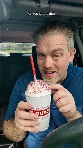 🎄🥤 Five Guys Candy Cane Crunch Milkshake Review! | Holiday Peppermint Taste Test 😆✨