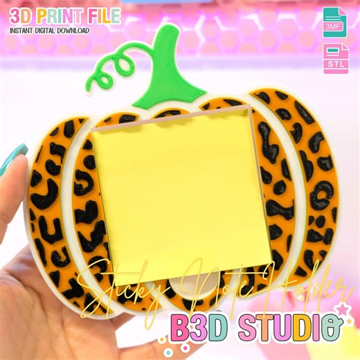 Leopard Print Pumpkin Sticky Note Holder: 3D Print File (STL/3MF Digital Download - Etsy